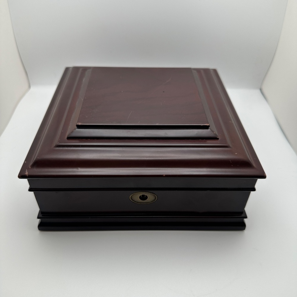 Vintage Bombay Company Mahogany Jewelry Box